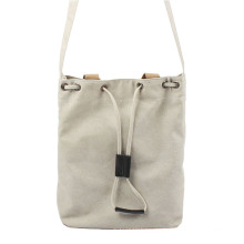 Vintage Simple Design Durable Canvas Female Womens Shoulder Handbag Recycled Tote Cotton Bags with Drawstring